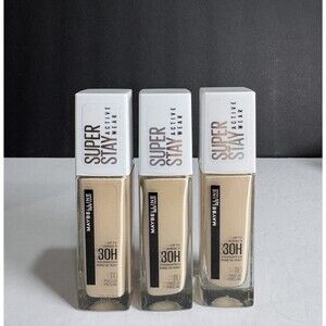 3 of Pack Maybelline SUPERSTAY 30H Foundation Water Resistant 110 PORCELAIN